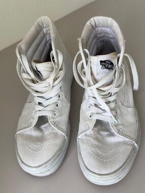 Vans White High-Top Canvas Sneakers
